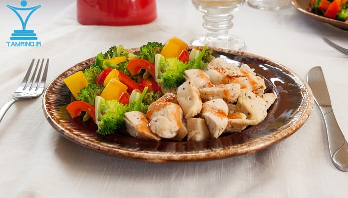 مرغ و سالاد